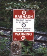 Track warning sign